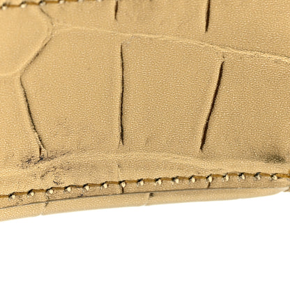 Balenciaga Metallic Calfskin Crocodile Embossed Hourglass Top Handle Bag Mini with Chain Gold 12 of 12