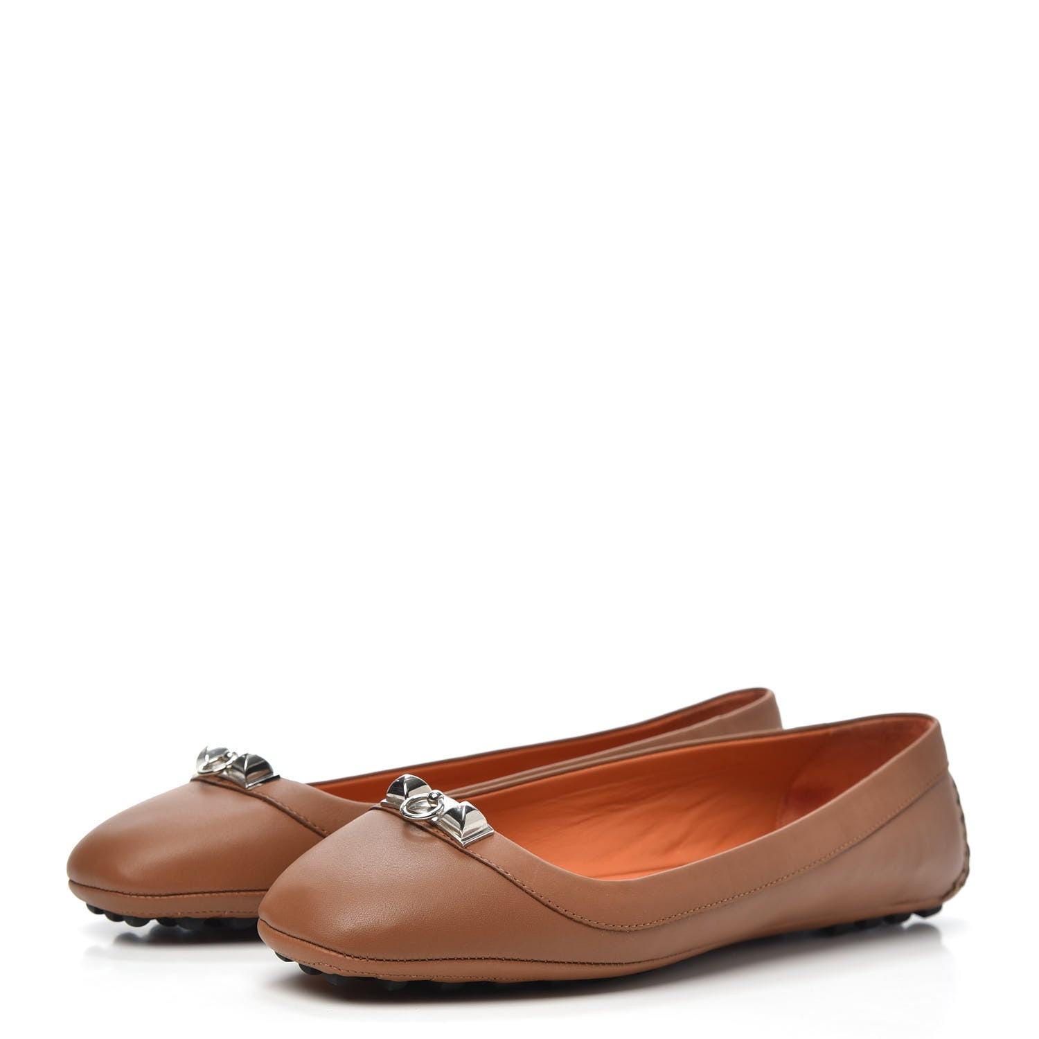 Hermes Calfskin Liberty Ballerina Flats 38.5 Gold 3 of 7