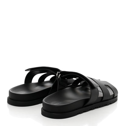 Hermes Calfskin Womens Chypre Sandals 39 Black 4 of 9