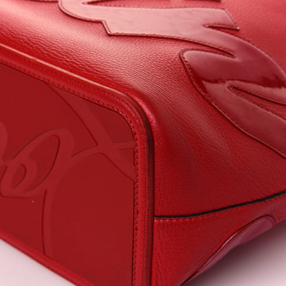 Christian Louboutin Calfskin Patent Logo Spikes East West Cabata Tote Red 12 of 16
