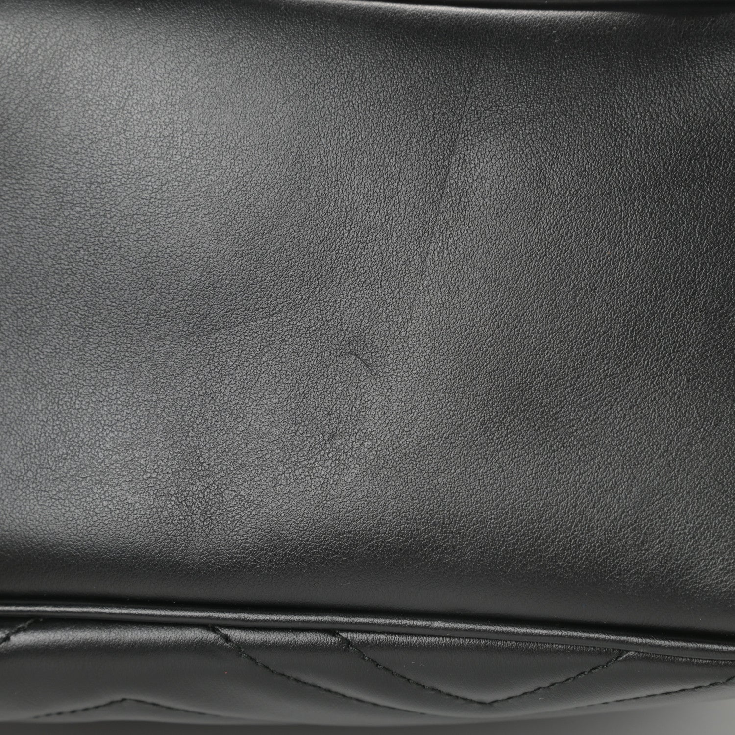 Gucci Calfskin Matelasse Small GG Marmont Top Handle Shoulder Bag Black 12 of 13
