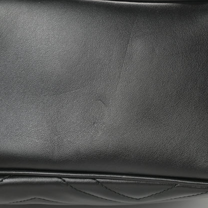 Gucci Calfskin Matelasse Small GG Marmont Top Handle Shoulder Bag Black 12 of 13