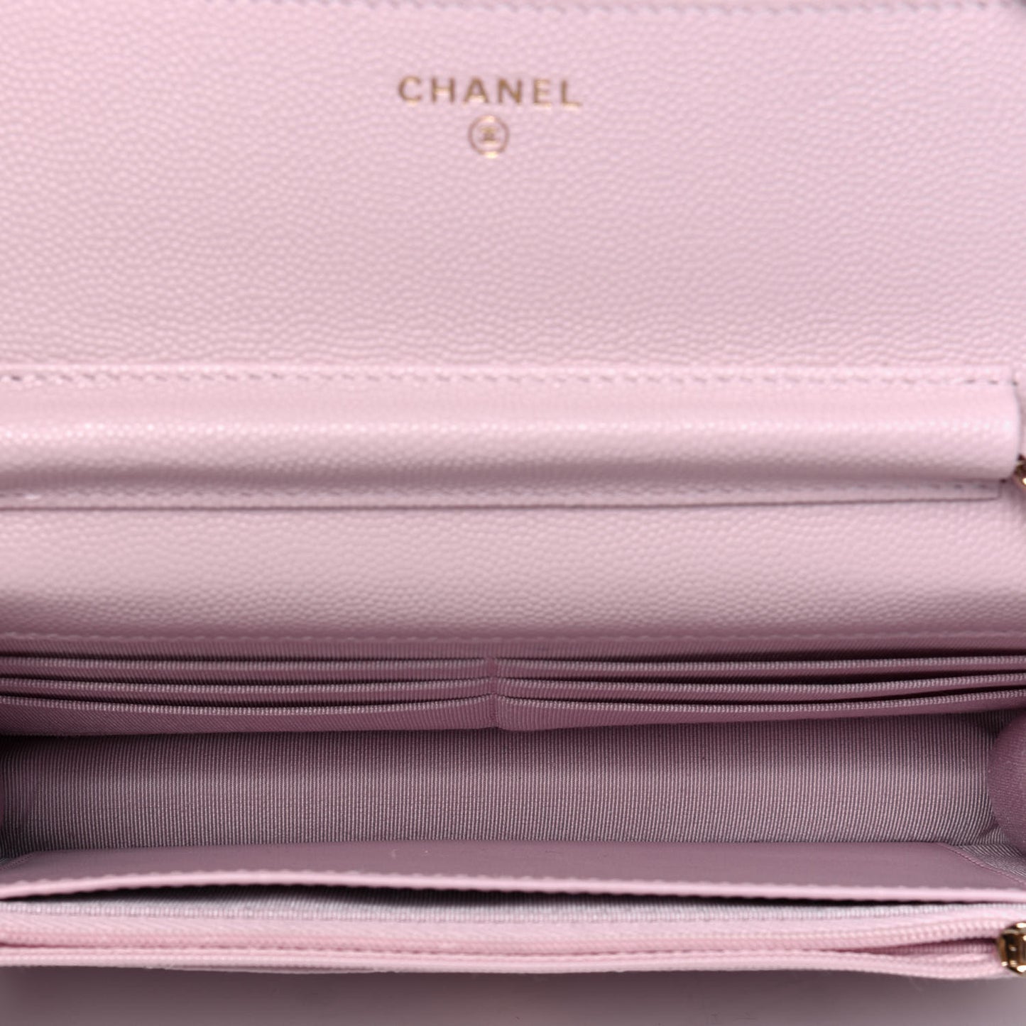 Caviar Quilted Wallet On Chain WOC Light Pink