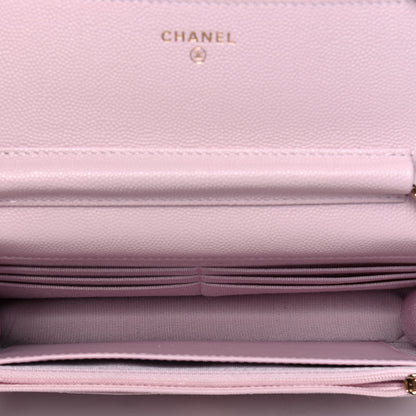 Chanel Caviar Quilted Wallet On Chain WOC Light Pink 5 of 18
