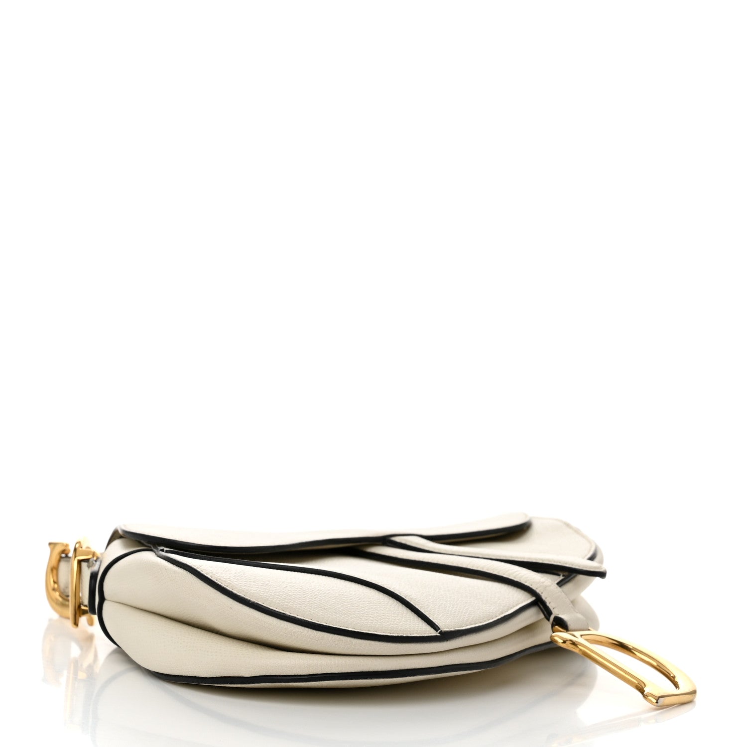 Christian Dior Grained Calfskin Saddle Bag White 4 of 11
