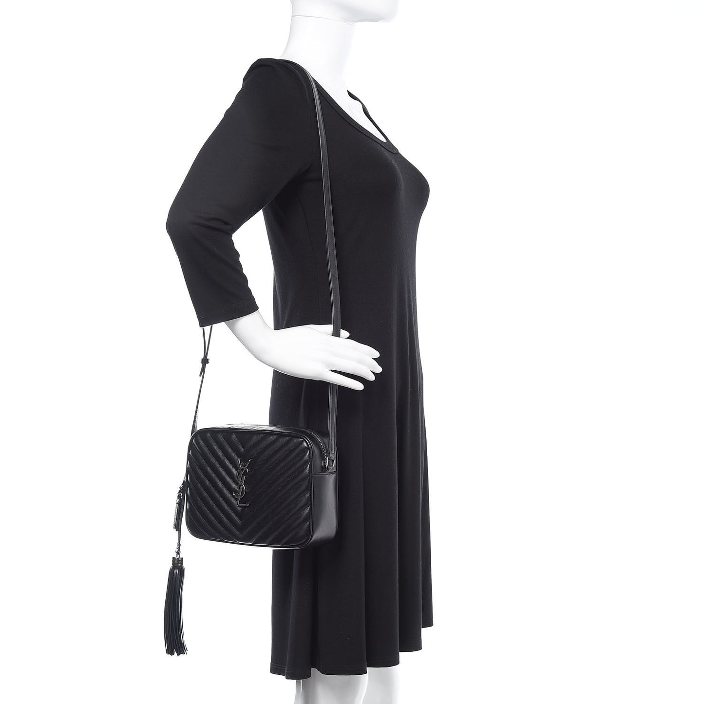 Calfskin Matelasse Monogram Lou Camera Bag Black