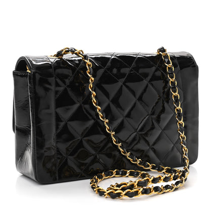 Chanel Patent Quilted Medium Single Flap Bag Black 2 of 9