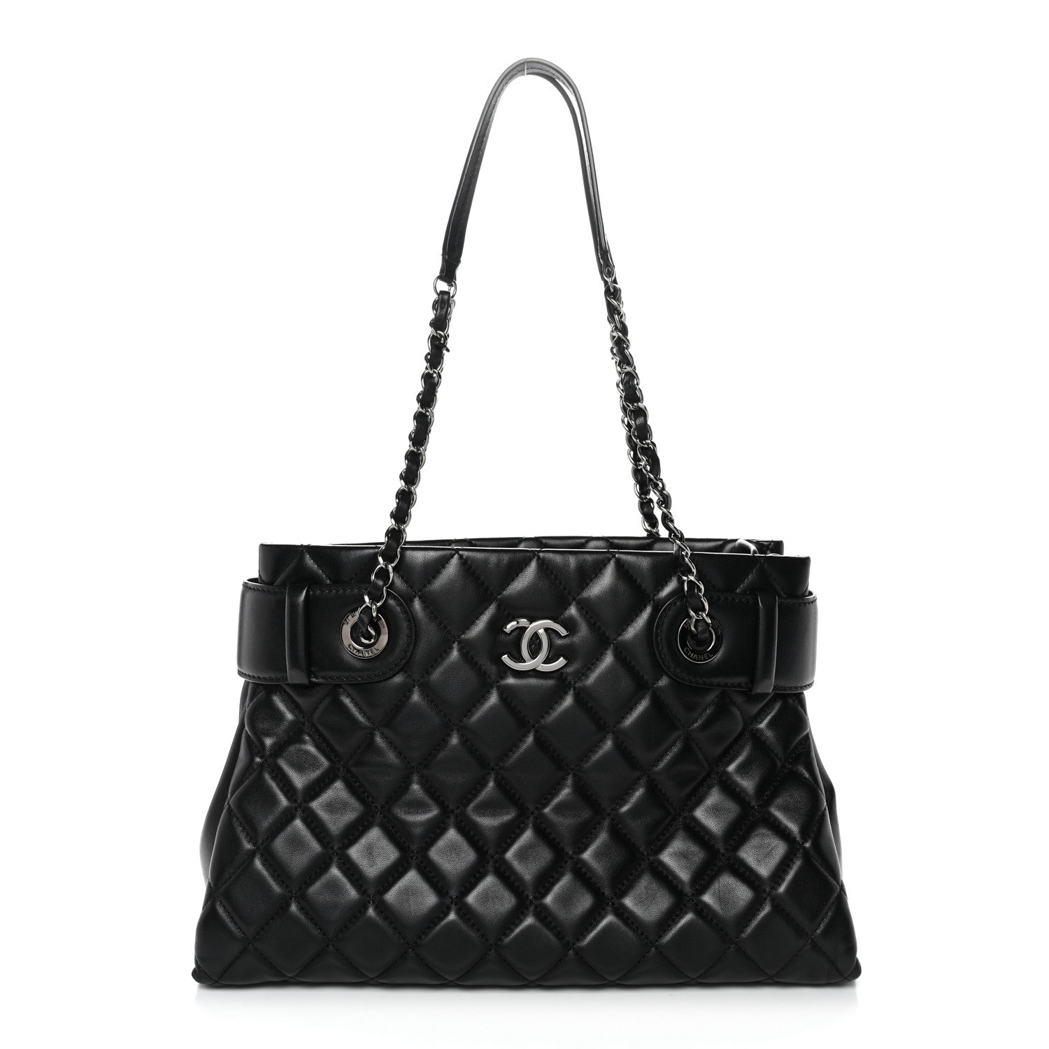 Chanel Lambskin Quilted Small Coco Loop Tote Black 1 of 11