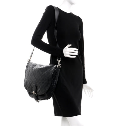 Gucci Guccissima Flap Messenger Bag Black 2 of 10