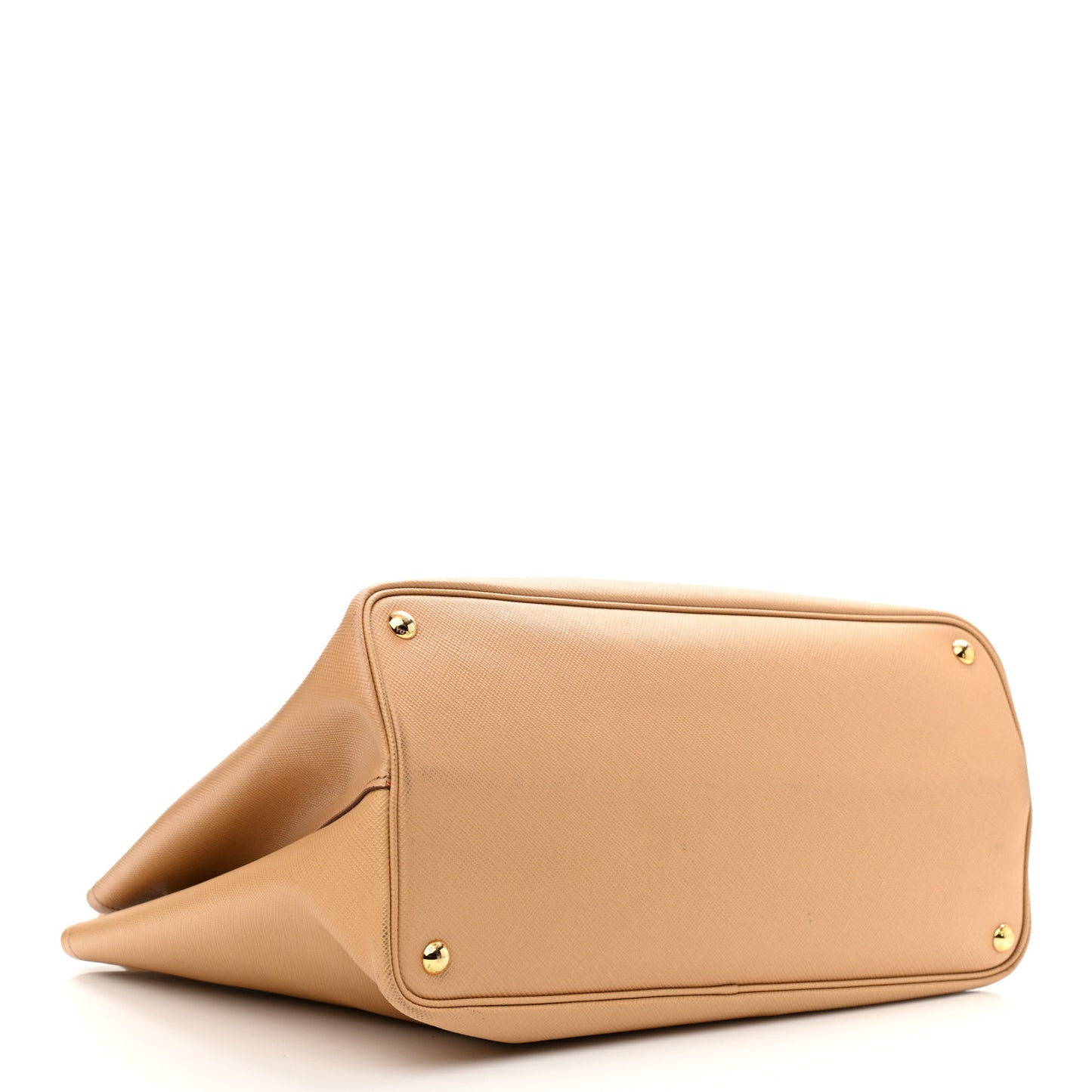 Saffiano Cuir Medium Double Bag Noisette Papaya