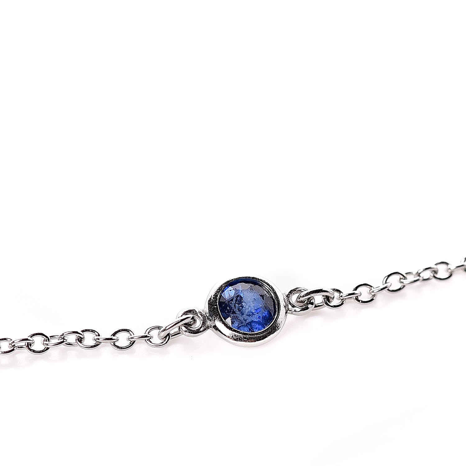 Tiffany Platinum Blue Sapphire Elsa Peretti Color By The Yard Bracelet 6 of 11