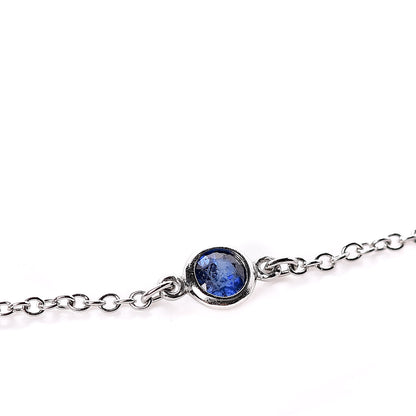 Tiffany Platinum Blue Sapphire Elsa Peretti Color By The Yard Bracelet 6 of 11