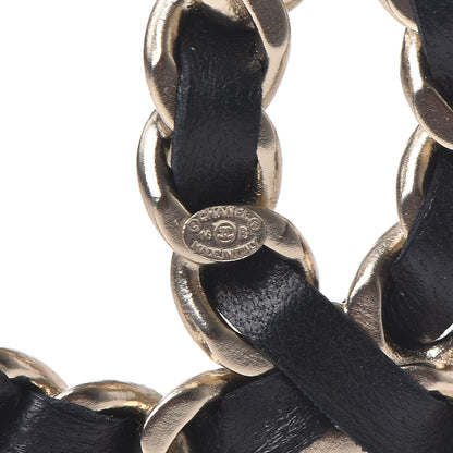 Chanel Lambskin Chain CC Brooch Black Gold 4 of 4