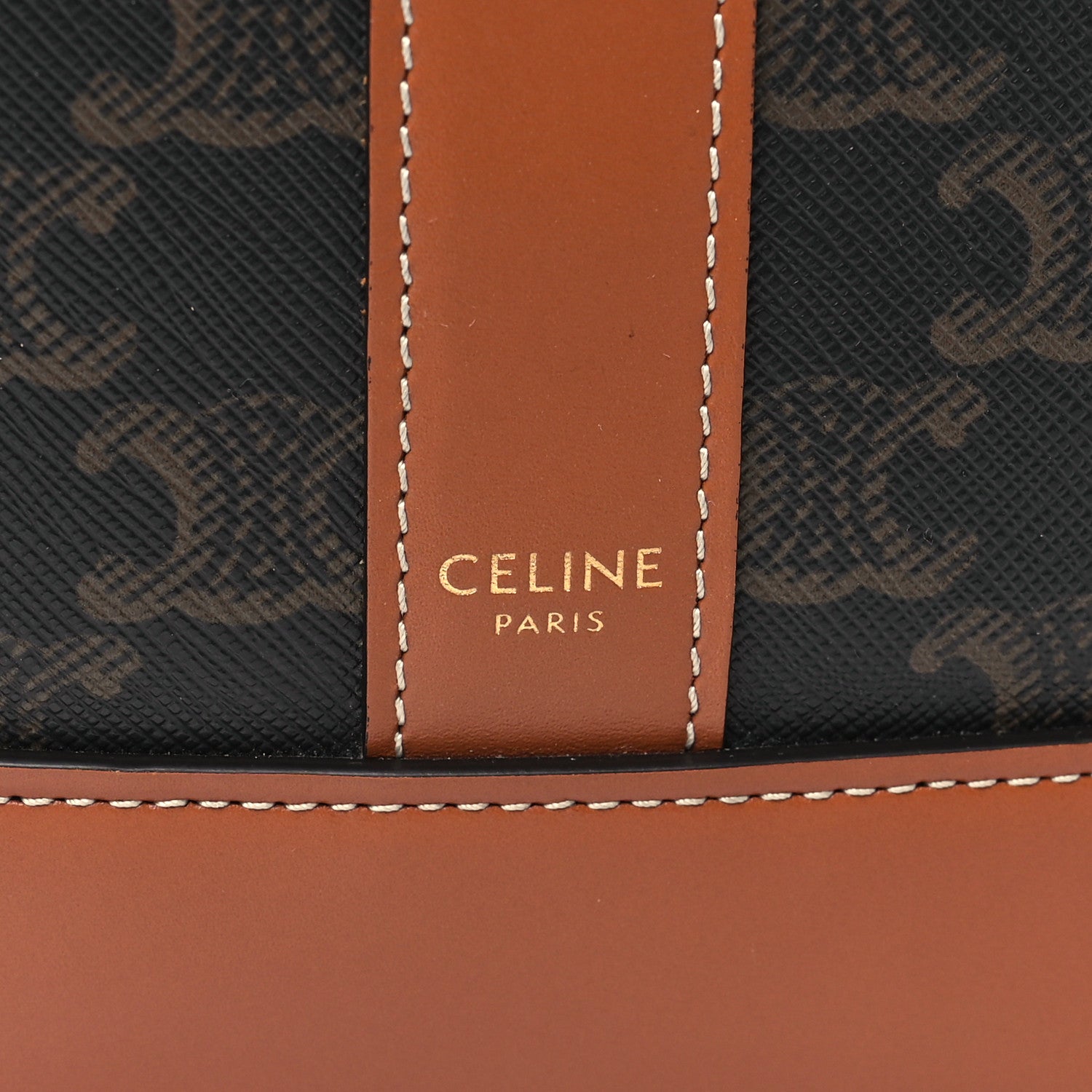 Celine Triomphe Canvas Calfskin Small Bucket Bag Tan 6 of 10