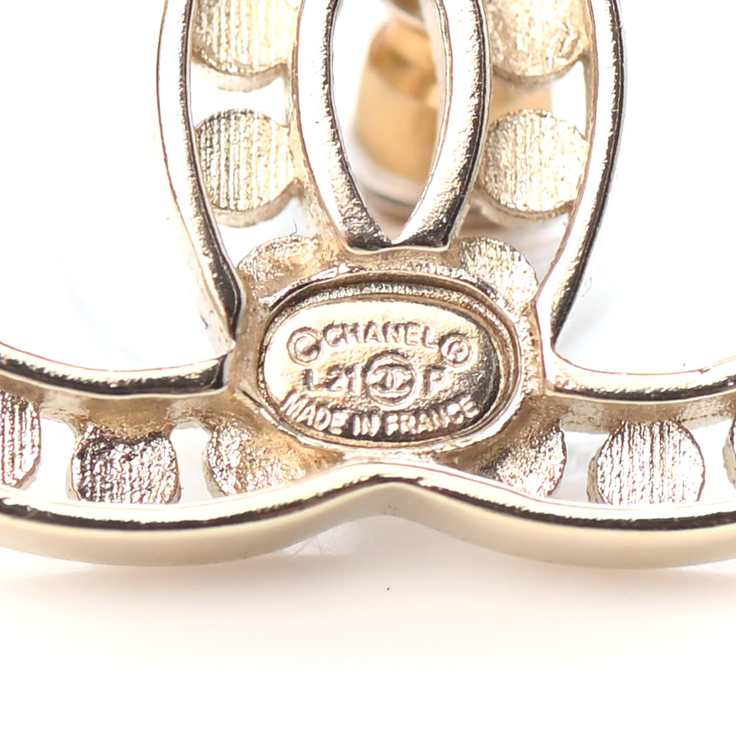 Chanel Crystal CC Large Earrings Gold 4 of 4