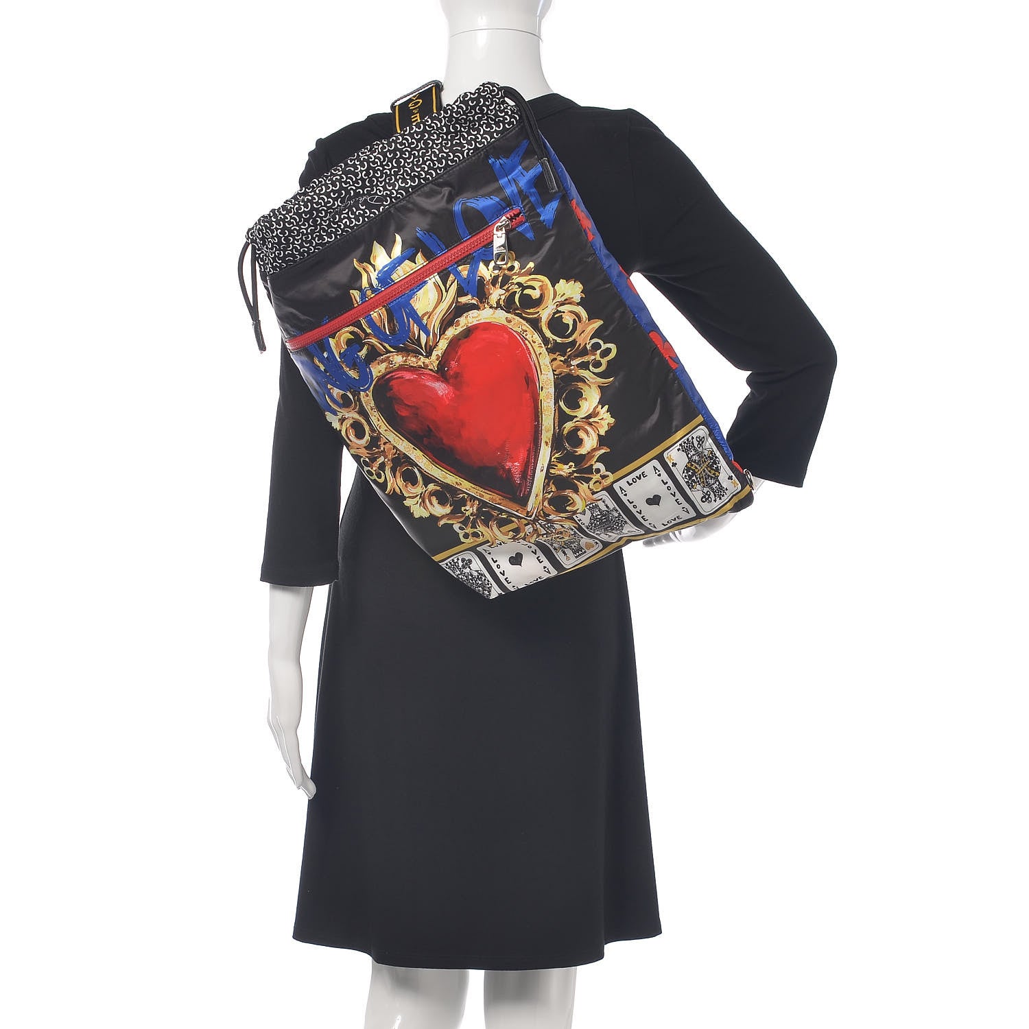 Dolce & Gabbana Nylon King of Hearts Printed Tote Mutlicolor 2 of 7