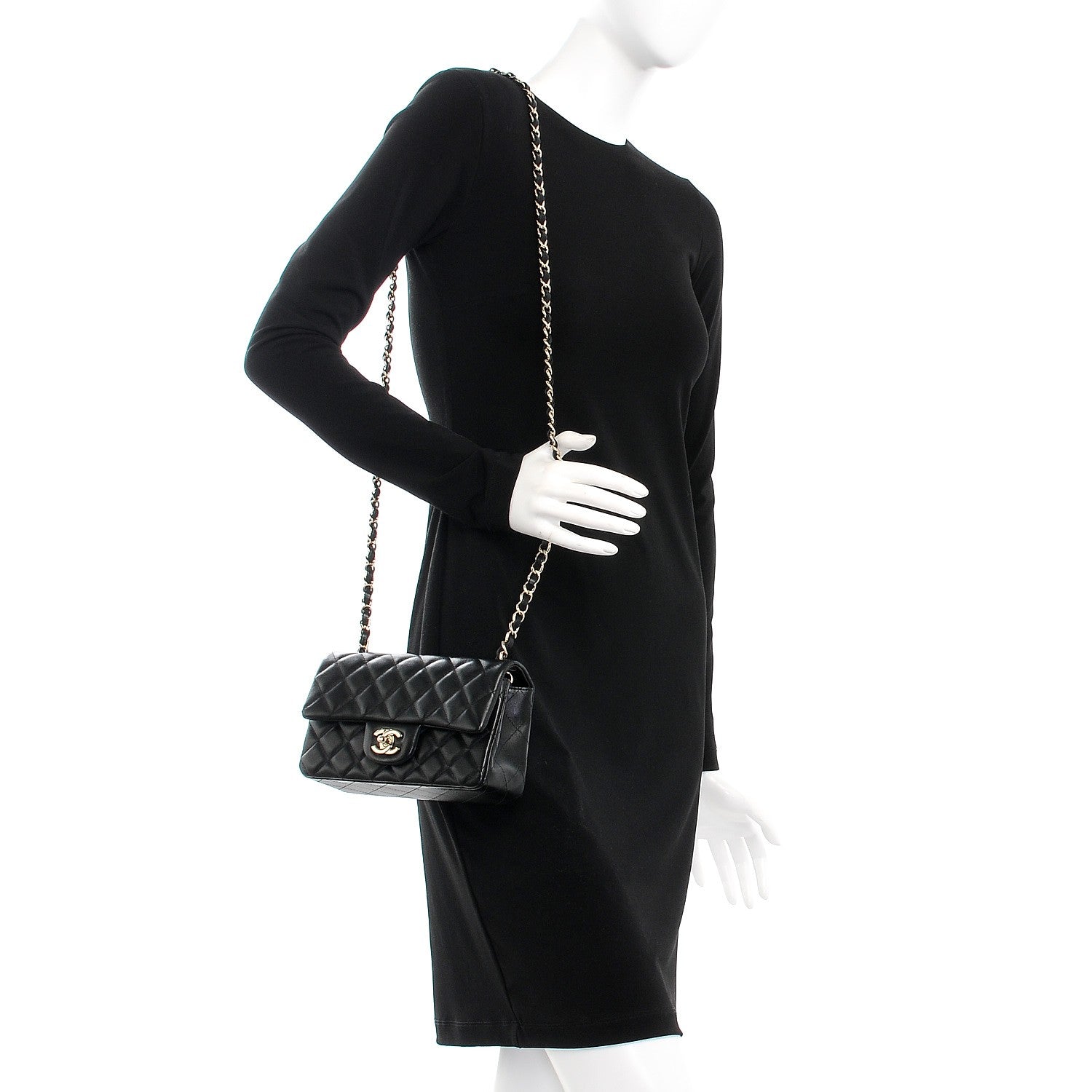 Chanel Lambskin Quilted Mini Rectangular Flap Black 2 of 7