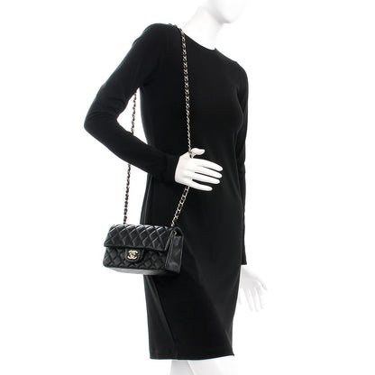 Chanel Lambskin Quilted Mini Rectangular Flap Black 2 of 7