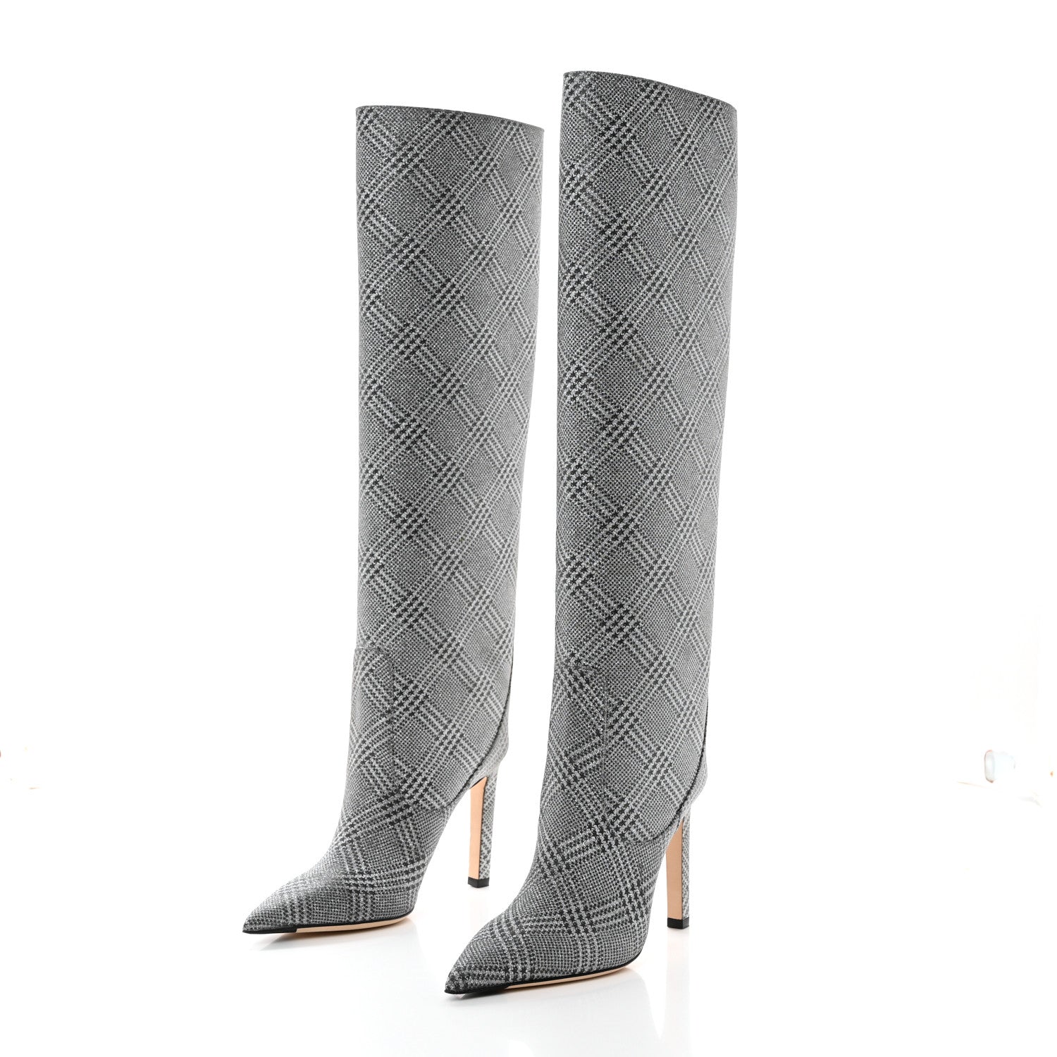 Jimmy Choo Salpa Prince of Stars Glitter Mavis 100 Tall Boots 35 Silver 3 of 8