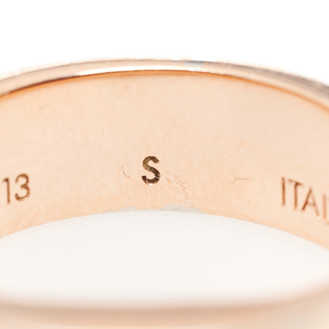 Louis Vuitton Brass Monogram Engraved Nanogram Ring S Pink Gold 6 of 8