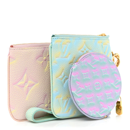 Louis Vuitton Empreinte Monogram Summer Stardust Trio Pouch Pink Water Green Lilas 3 of 9