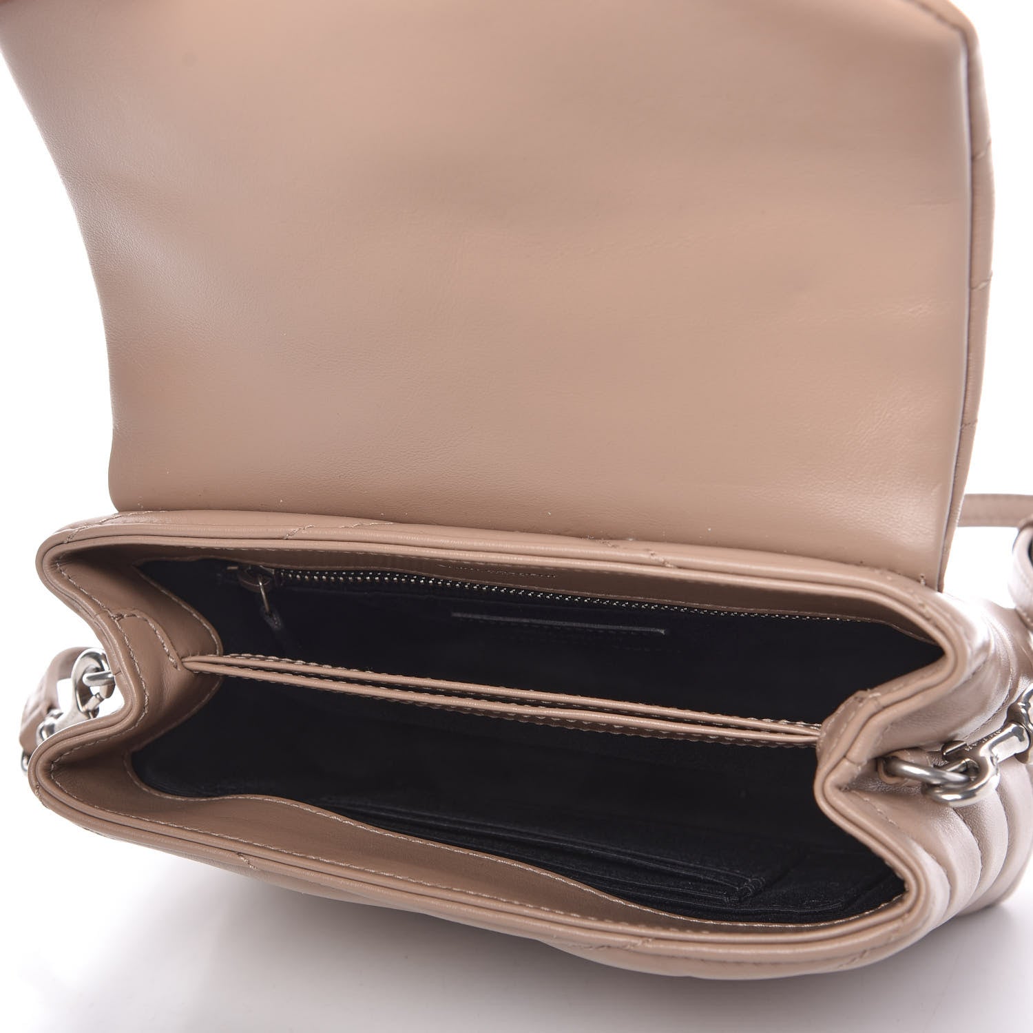 Saint Laurent Calfskin Y Quilted Monogram Toy Loulou Crossbody Bag Light Natural 5 of 10