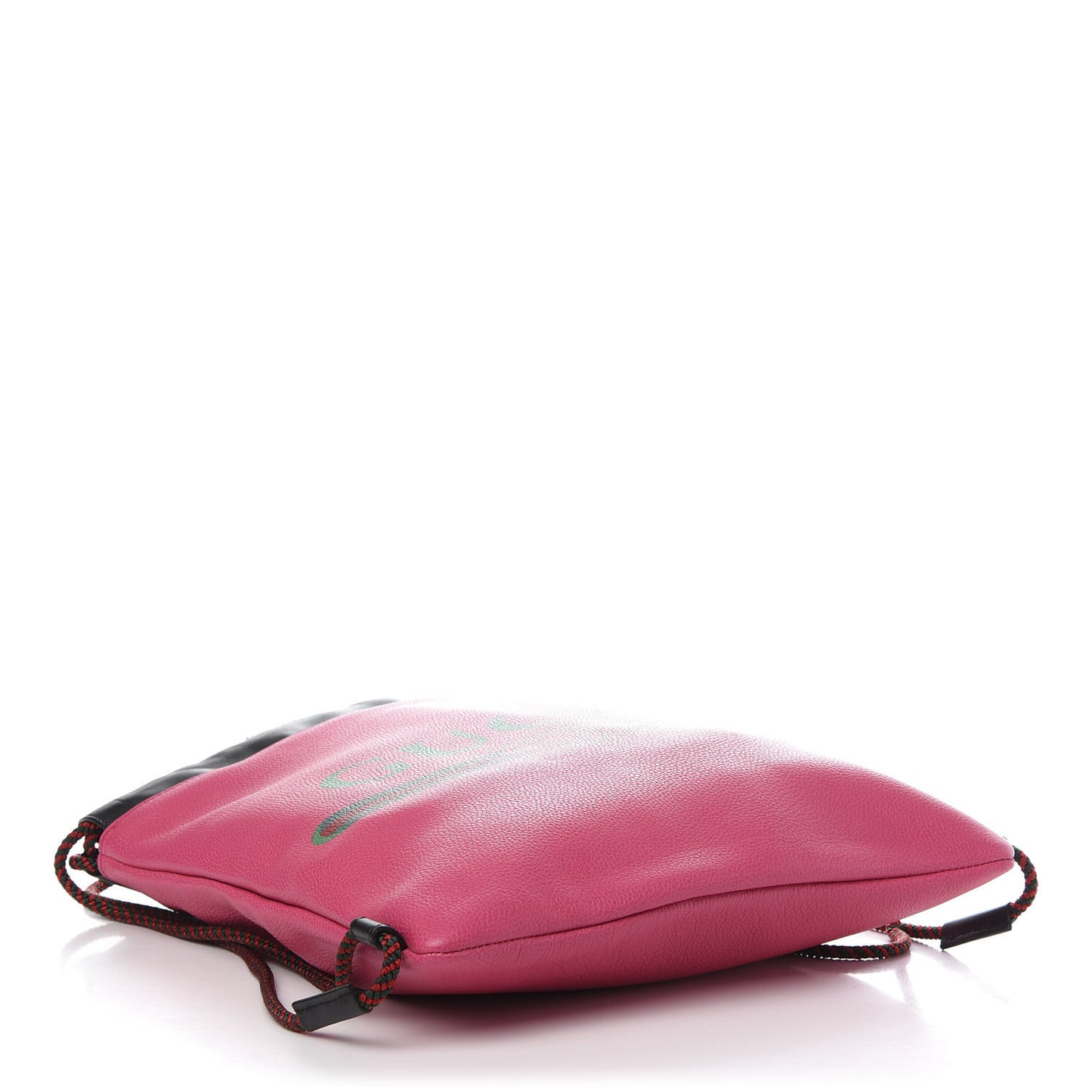 Grained Calfskin Logo Drawstring Backpack Box Pink Green Black