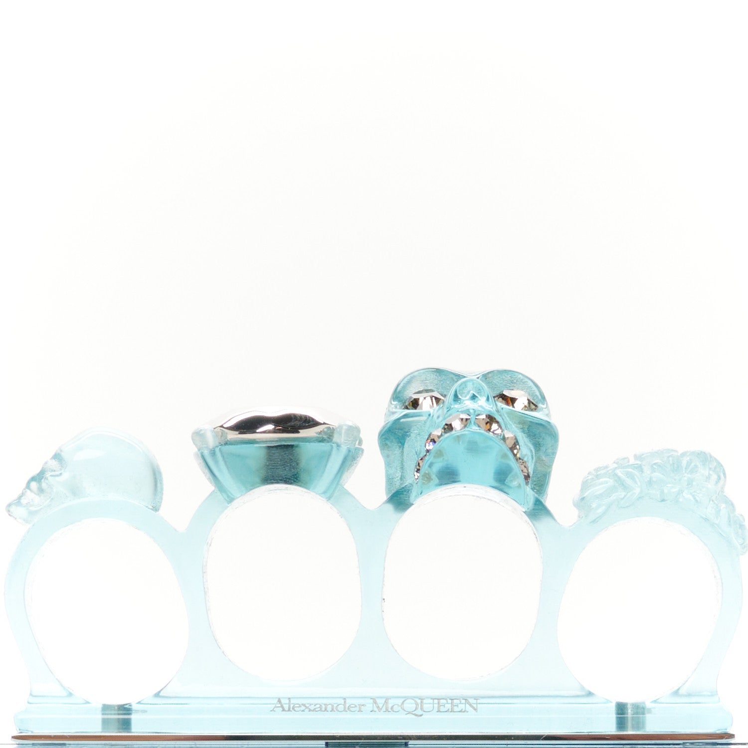 Alexander McQueen Resin Knuckle Clutch Pale Blue 8 of 12