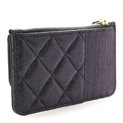 Chanel Iridescent Caviar Quilted Flap Zip Card Holder Black 3 of 8