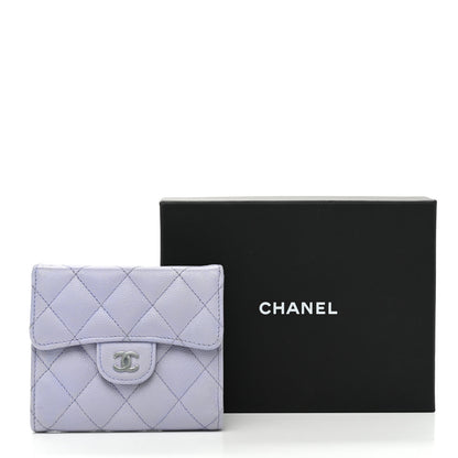 Chanel Caviar Quilted Compact Flap Wallet Light Purple 10 of 10