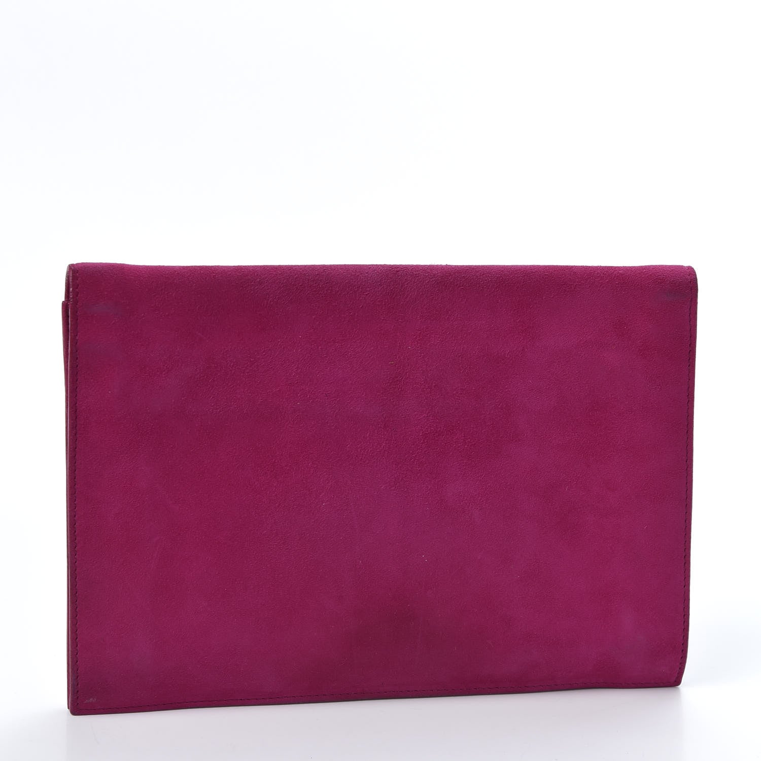 Saint Laurent Suede Y Envelope Clutch Fuchsia 2 of 10