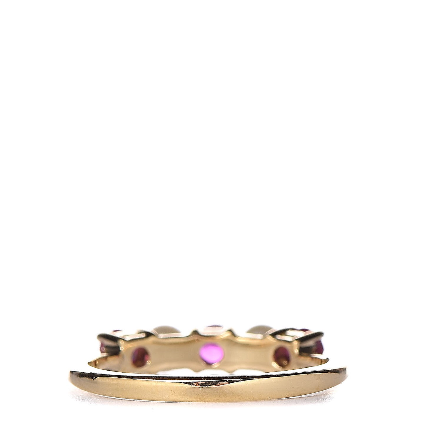 18K Yellow Gold Ruby Pearl Ring 46 3.75