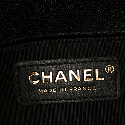 Chanel Caviar Chevron Quilted Medium Boy Flap Black 6 of 11