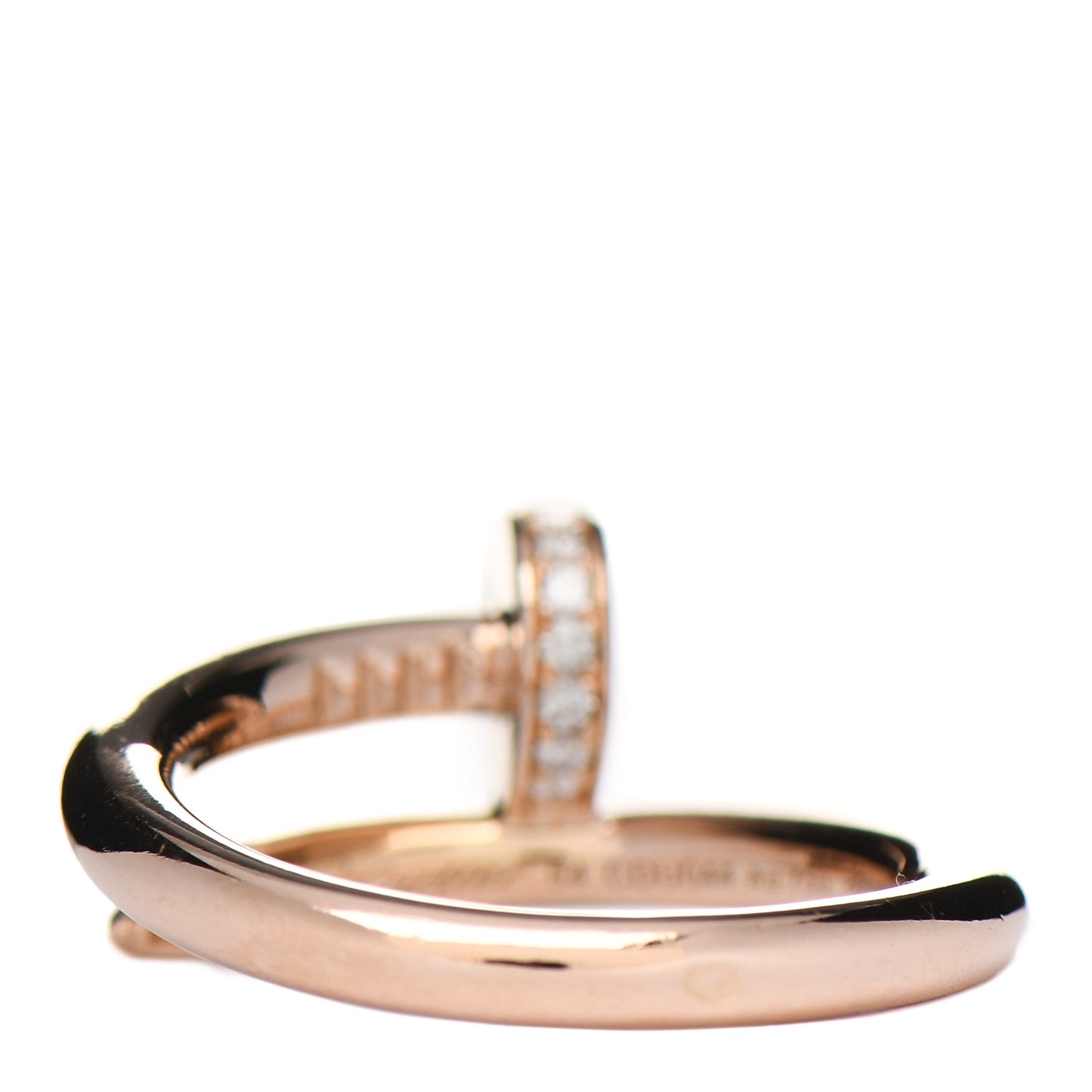 18K Pink Gold Diamond Juste Un Clou Ring 54 7