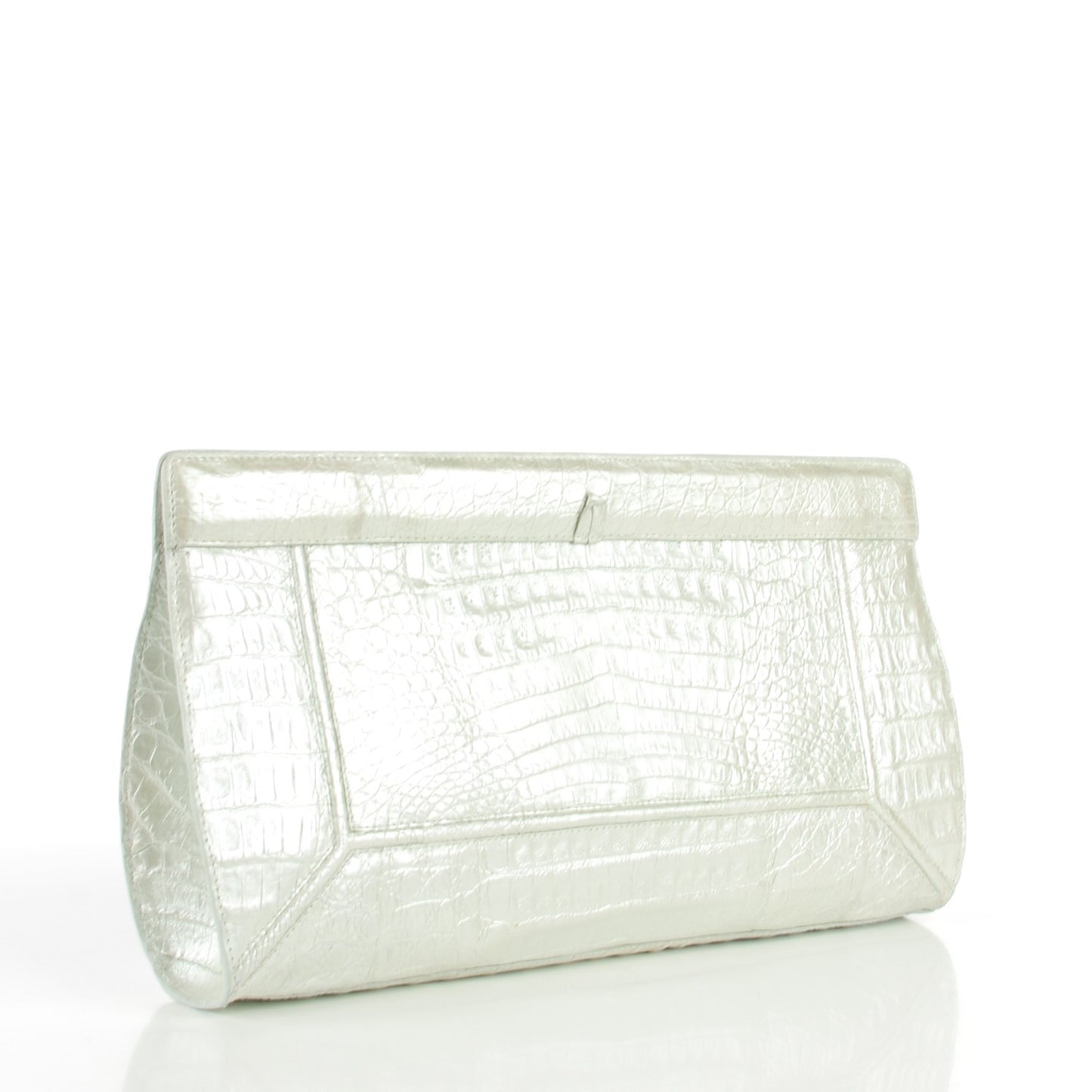 Crocodile Clutch White