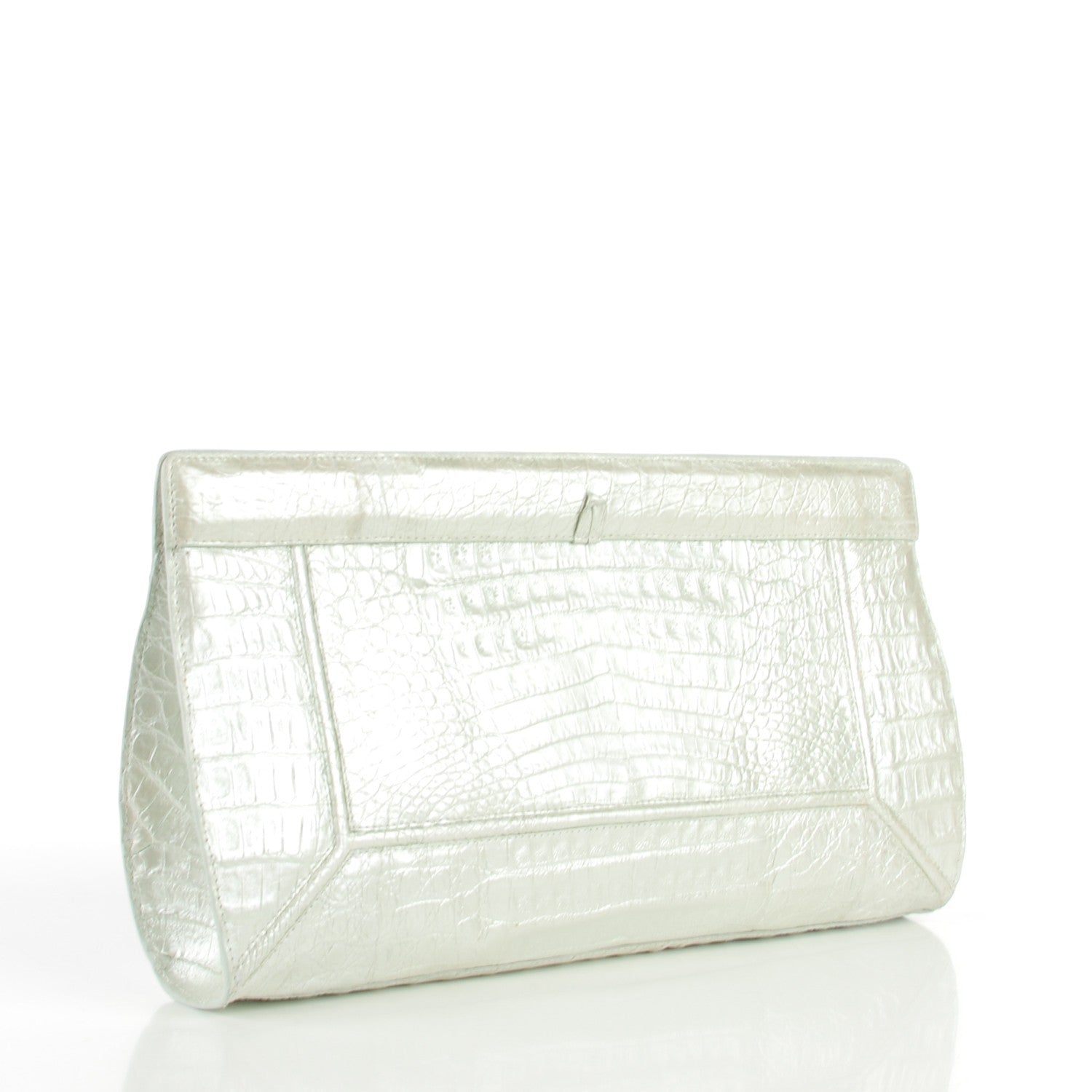 Nancy Gonzalez Crocodile Clutch White 3 of 7