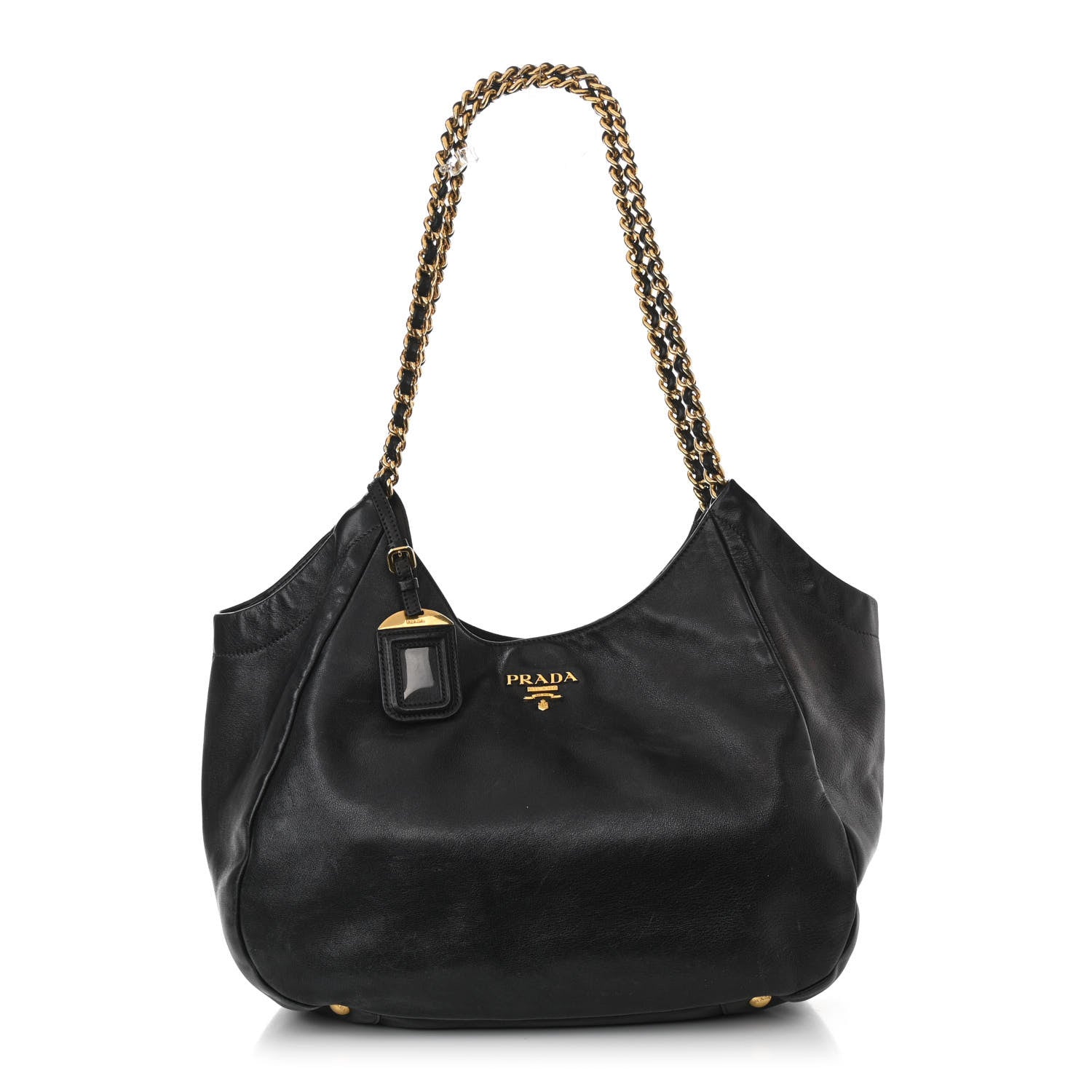Prada Soft Calf Chain Tote Black 1 of 14