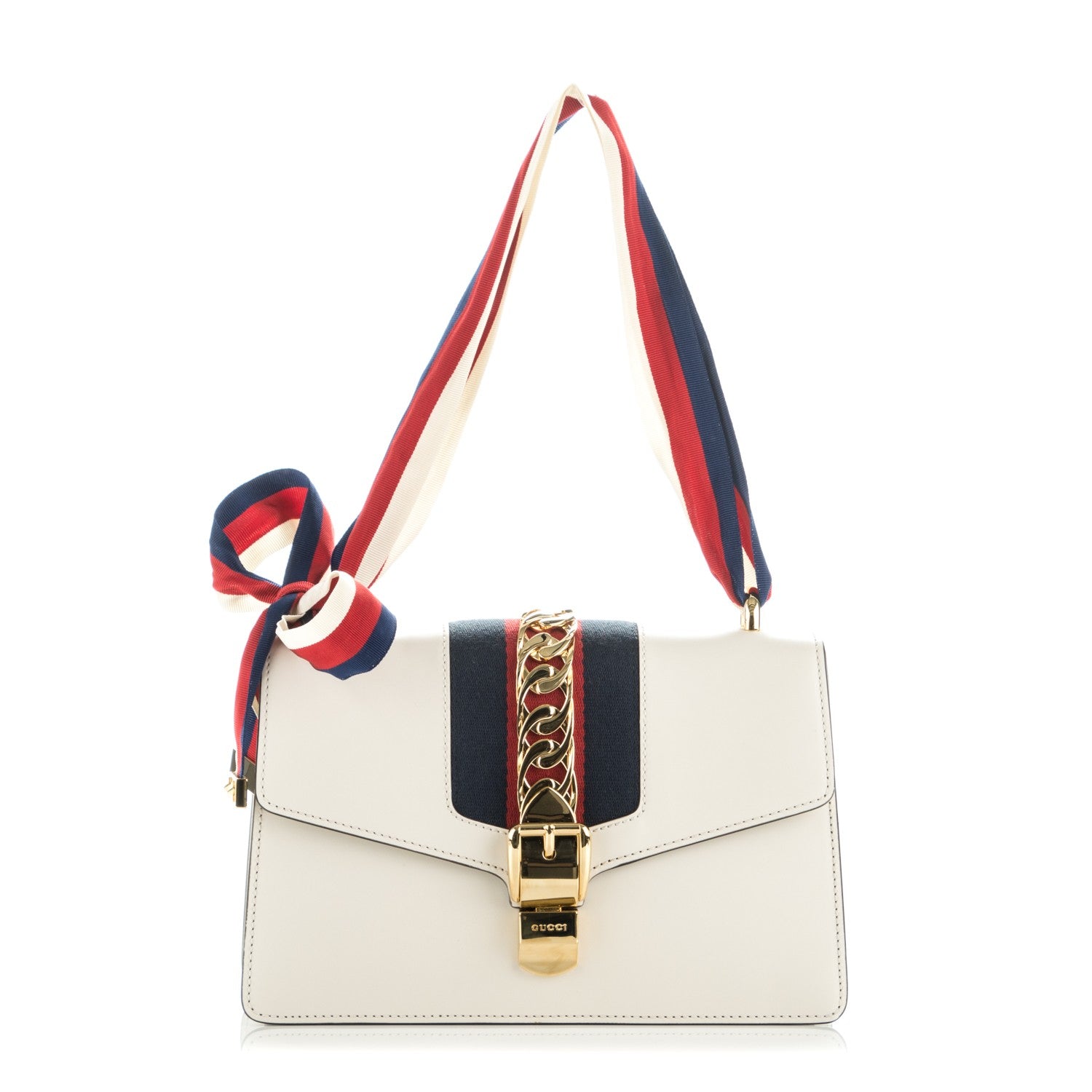 Gucci Calfskin Small Sylvie Shoulder Bag Off White 1 of 9