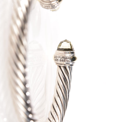 David Yurman Sterling Silver 14K Yellow Gold Prasiolite 7mm Cable Classics Bracelet 4 of 5