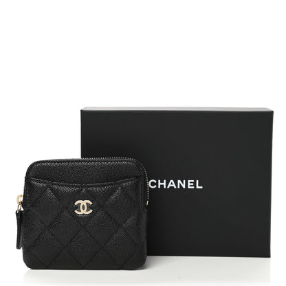 Chanel Caviar Quilted Zip Card Holder Wallet Black 8 of 8