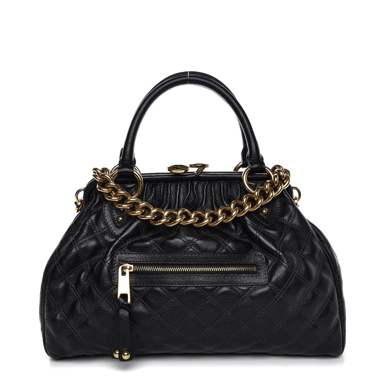 Calfskin Quilted Stam Black