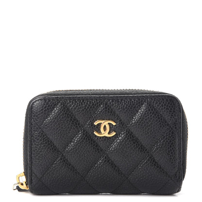 Chanel Caviar Quilted Zip Coin Purse Black 1 of 9