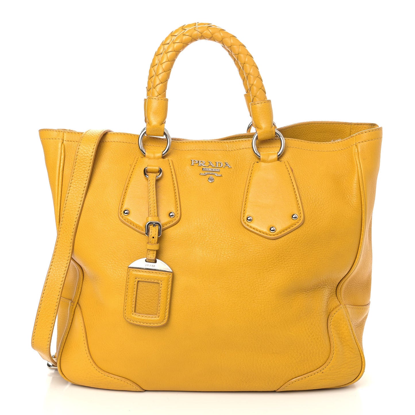 Vitello Daino Braided Tote Mimosa
