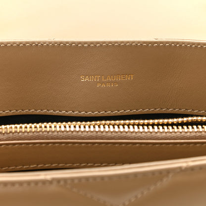 Saint Laurent Calfskin Y Quilted Monogram Small Loulou Chain Satchel Dark Beige 6 of 11