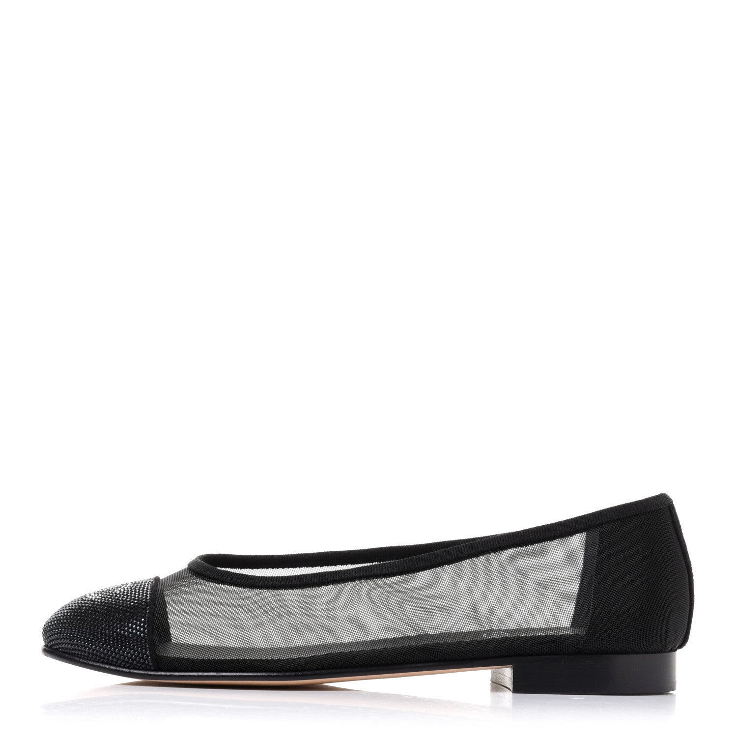 Chanel Mesh Studded CC Ballerina Flats 36 Black 1 of 7