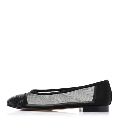 Chanel Mesh Studded CC Ballerina Flats 36 Black 1 of 7