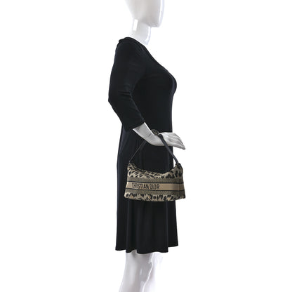 Christian Dior Canvas Mizza Embroidered Medium Leopard Diortravel Nomad Pouch Beige 2 of 9