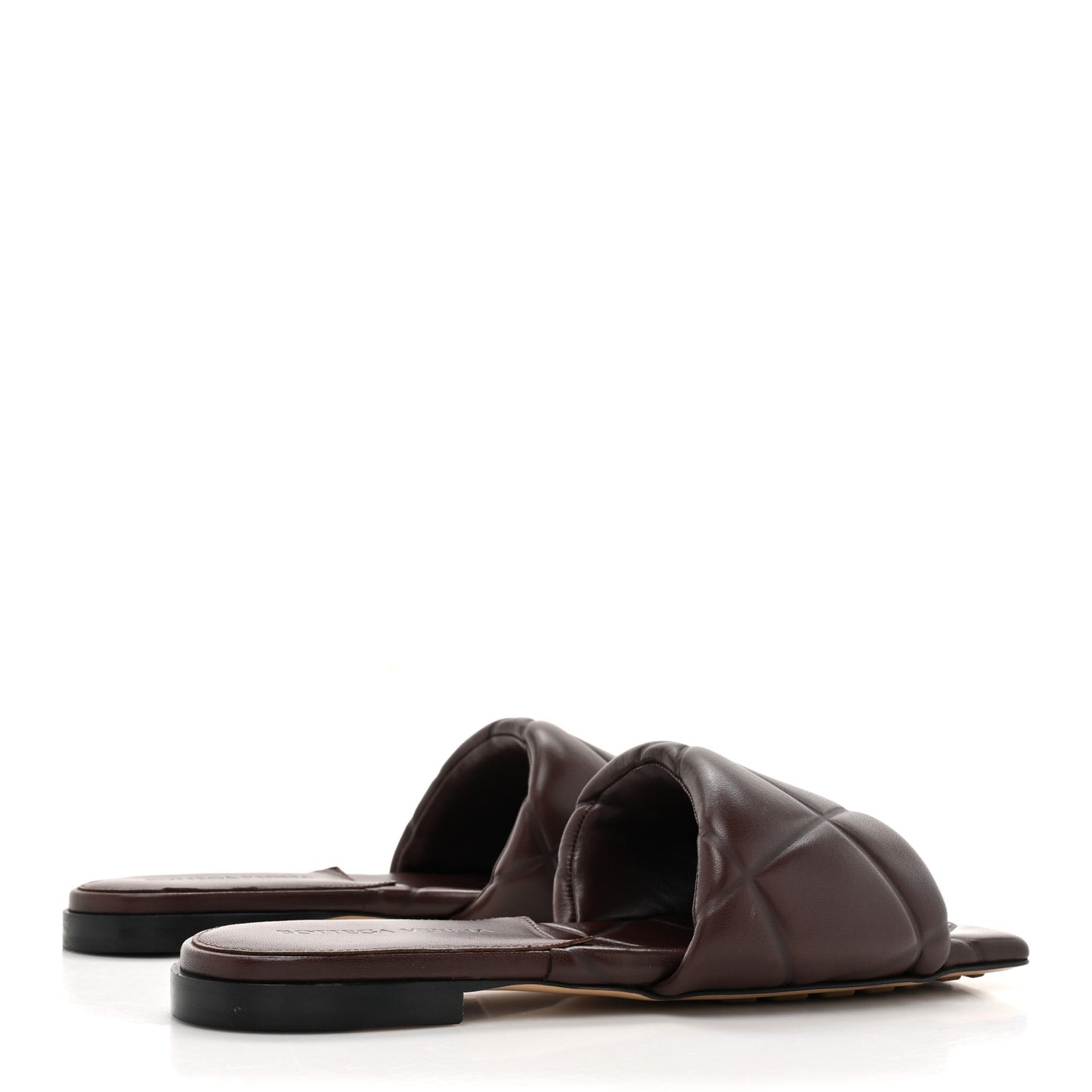 Nappa Quilted Rubber Lido Flat Sandals 36 Bitter Chocolate