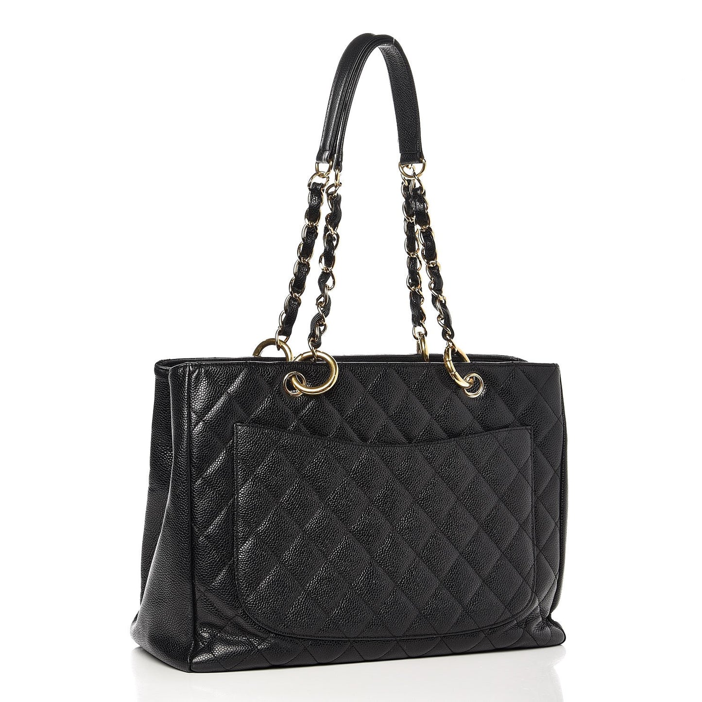 Caviar Quilted Grand Shopping Tote GST Black