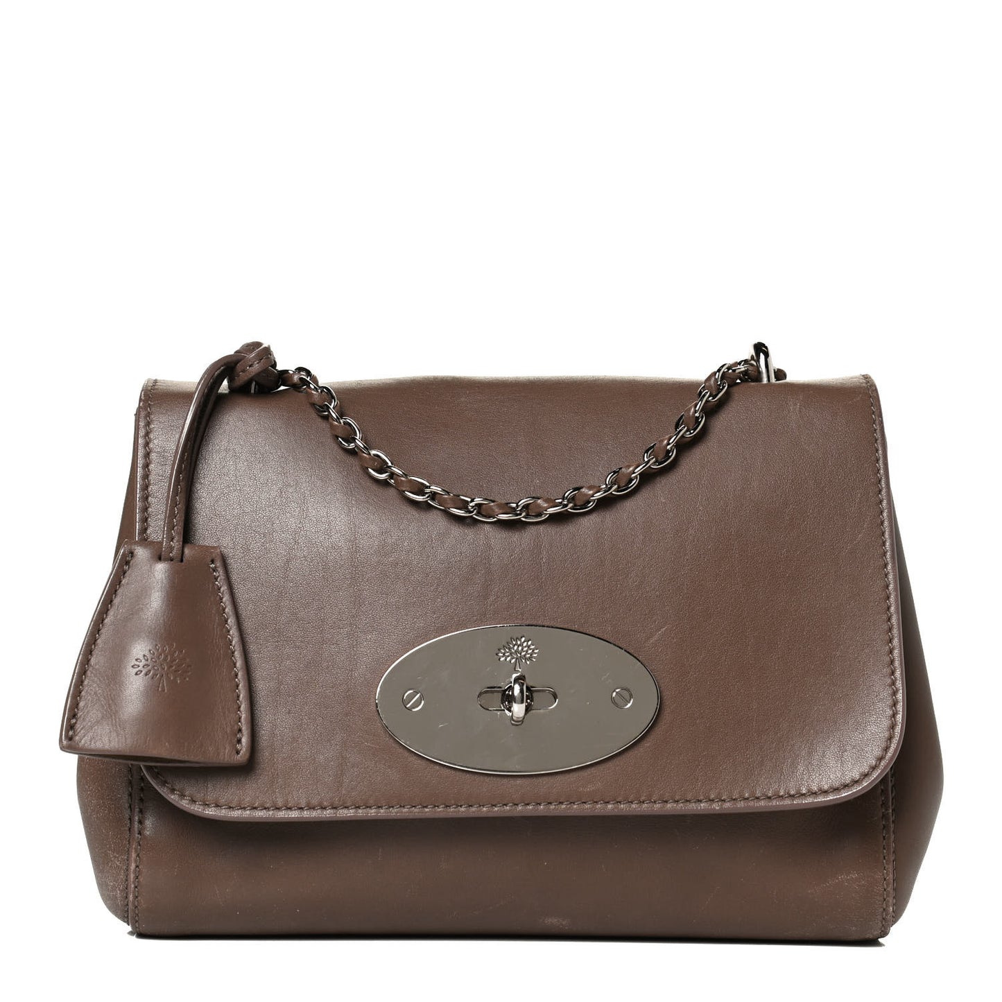 Natural Calfskin Small Lily Flap Clay